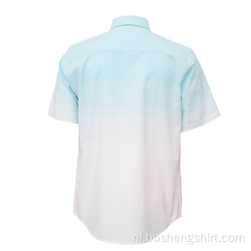 Aangepaste blauwe casual shirts met korte mouwen